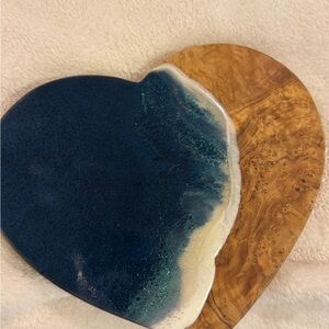 Heart-Shaped Resin and Wood Decor